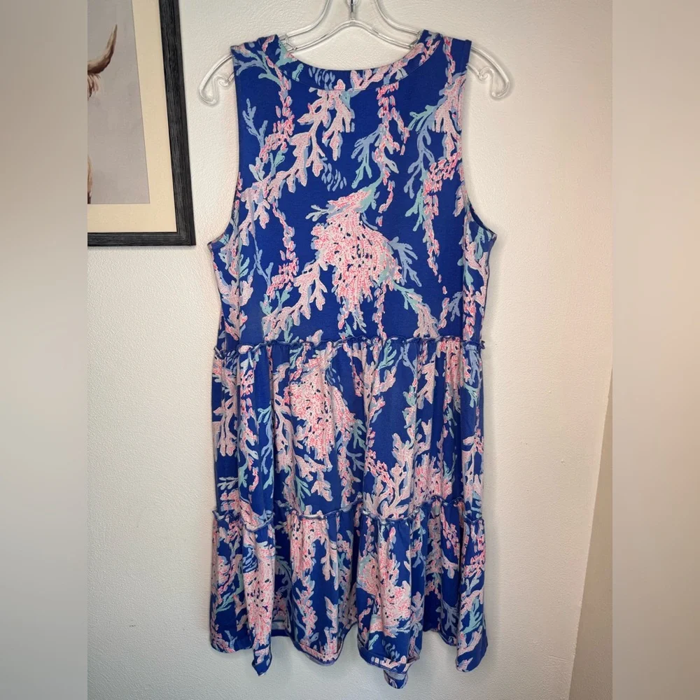 Lilly Pulitzer Blue and Pink Sleeveless Dress - Picture 4 of 7